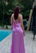 Sexy Lilac Mermaid Side Slit Long Prom Dress Ideas, Evening Party Dresses,ZX501