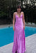 Sexy Lilac Mermaid Side Slit Long Prom Dress Ideas, Evening Party Dresses,ZX501