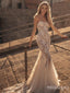 Elegant White Appliqued Mermaid Sweetheart Strapless Floor-Length Wedding Dresses HS25