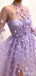 Elegant Flower Lilac Sweetheart Floor-Length Homecoming Dresses, HM01