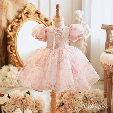 Princess Pink Cute Appliqued A-Line Little Flower Girl Dresses, ET43