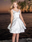 Sliver Spaghetti Strap V-Neck Soft A-Line Mini New Arrival Homecoming Dresses,HM156