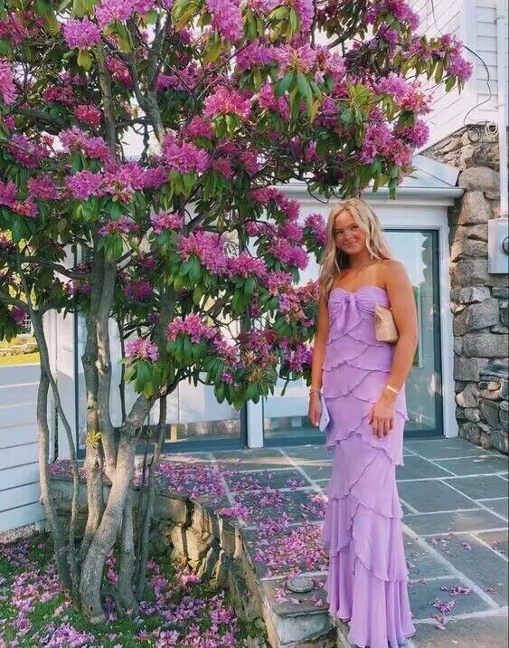 Elegant Purple Mermaid Sweetheart Maxi Long Prom Evening Party Dresses,ZX420