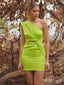 Sexy Soft Mint-Green One Shoulder Mini Homecoming Dresses, HM26