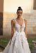 Beautiful Spaghetti Strap V-Neck Appliqued Long A-Line Wedding Dresses HS50