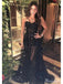 Sexy Black A-line Maxi Long Prom Dress Ideas, Evening Party Dresses,ZX482