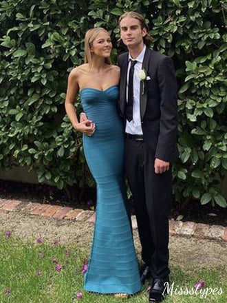 Sexy Blue Mermaid Sweetheart Long Prom Dress Ideas, Evening Party Dresses,ZX458