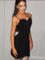 Charming Black Sweetheart Spaghetti Strap Beading Mini Homecoming Dresses, HM11