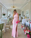 Elegant Pink Mermaid One Shoulder Maxi Long Prom Dress Ideas, Evening Party Dresses,ZX488