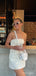 White Strapless Cozy Fashion Sexy Mini Homecoming Dresses, HM73