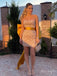 Sparkly Strapless Champagne Bow Women Mini Party Homecoming Dresses,HM272