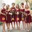 Lady Mismatched Red Knee-Length Tulle Pleat Bridesmaid Dresses Online, BL26