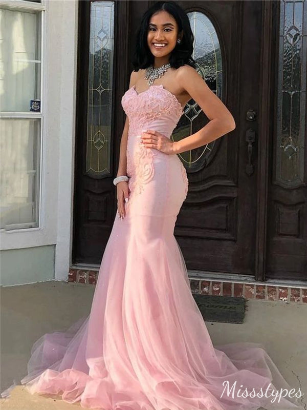 Sexy Pink Mermaid Maxi Long Prom Evening Party Women Dresses ,ZX396