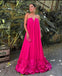 Pretty A-line Hot Pink Long Prom Dress Ideas, Evening Party Dresses,ZX462