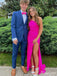 Simple Mermaid One Shoulder Side Slit Maxi Long Prom Evening Party Dresses,ZX412