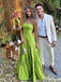 Simple Green A-line Side Slit Strapless Maxi Long Prom Evening Party Women Dresses ,ZX386