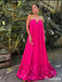 Pretty A-line Hot Pink Long Prom Dress Ideas, Evening Party Dresses,ZX462