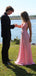 Sexy Pink A-line Spaghetti Straps Maxi Long Prom Evening Party Women Dresses ,ZX394