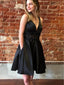 V-Neck Lace Black Empire Sexy Mini New Arrival Homecoming Dresses,HM174