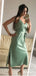 Gorgeous Green Spaghetti Strap Tea-Length Popular Prom Dresses,ZX131