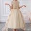 Beautiful Round-Neck Appliqued Tulle Bow Empire Popular Little Flower Girl Dresses, ET35