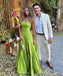 Simple Green A-line Side Slit Strapless Maxi Long Prom Evening Party Women Dresses ,ZX386