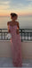 Women Pink Spaghetti Strap Sheath Lace Mermaid Long Prom Evening Dress,ZX311