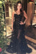 Sexy Black A-line Maxi Long Prom Dress Ideas, Evening Party Dresses,ZX482