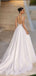 Sexy Beading Spaghetti Strap V-Neck Backless Side Slit Empire Mermaid Wedding Dresses HS36