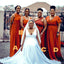 Mismatched Empire Orange Mermaid Long Bridesmaid Dresses Online, BL135