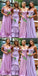 Mismatched Lilac&Pink Beautiful Cheap Sexy Mermaid Long Bridesmaid Dresses Online, BL134