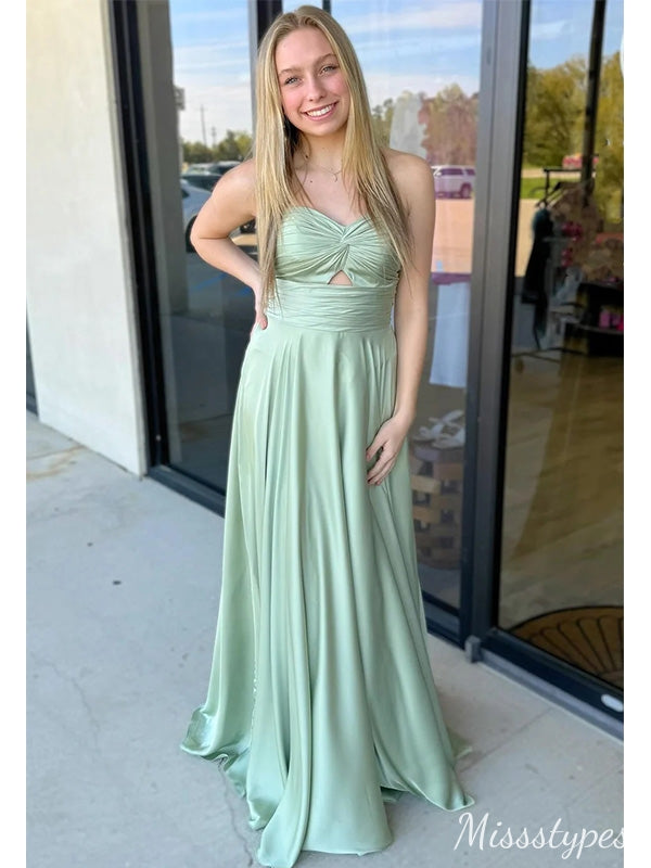 Sexy Green A-line Sweetheart Maxi Long Prom Evening Party Women Dresses ,ZX398