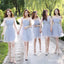 New Chinese Style Blue Sweet Mini A-Line Bridesmaid Dresses Online, BL39