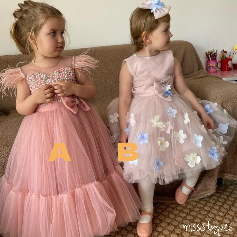 Princess Mismatched Baby Mini Tulle Flower Girl Dresses, ET10