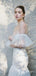 Off White Mermaid Tulle Sweetheart Off Shoulder Fashion Wedding Dresses,HS82