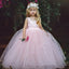 Lovely Lace Pink Princess A-line Long With Flower Girl Dresses, ET02