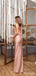 Beautiful Women Pearl-Pink Cowl Spaghetti Strap Long Prom Dresses,ZX62