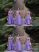 Purple Halter A-Line Women Simple Floor-Length Bridesmaid Dresses Online, BL52