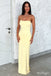 Women Yellow Sexy Strapless Long Floor-Length Mermaid Prom Dresses,ZX44