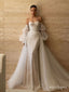 Vintage White Appliqued Mermaid Sweetheart Strapless Floor-Length Elegant Wedding Dresses HS24