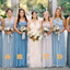 Mismatched Vintage A-Line Pleat Floor-Length Bridesmaid Dresses Online, BL43