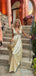 Elegant V-Neck Empire A-Line Gold Long Prom Evening Dress,ZX304