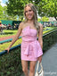 Pretty Pink Sheath Strapless Mini Short Party Homecoming Dresses,HM294