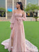 Gorgeous A-line Off Shoulder Long Sleeves Maxi Long Prom Evening Party Dresses,ZX417