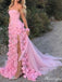 Gorgeous Pink Mermaid Side Slit Long Prom Dress Ideas, Evening Party Dresses,ZX499