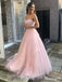 Pretty Pink A-line Sweetheart Long Prom Dress Ideas, Evening Party Dresses,ZX468