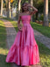 Pretty Pink A-line Strapless Maxi Long Prom Evening Party Women Dresses ,ZX387