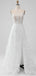 Off Shoulder Side Slit Round-Neck A-Line Fashion Wedding Dresses,HS77