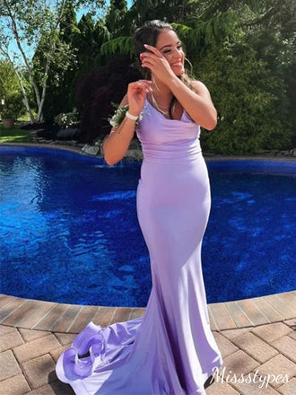 Sexy Purple Mermaid Spaghetti Straps Long Prom Dress Ideas, Evening Party Dresses,ZX453
