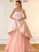 Princess Spliced Sweetheart Beading Pink Tulle Women Evening Prom Evening Dress,ZX230